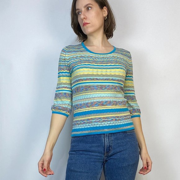 Vintage 90s MISSONI Style Space Dye Top! Small - Picture 3 of 6